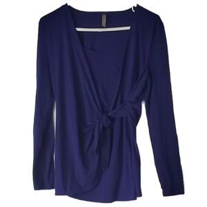 Thyme Deep Purple Tie-Front Top – Size M